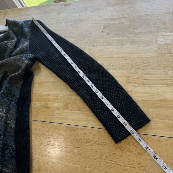 Curio New York Wool Blend Boucle Textured Longline Cardigan Sweater Blue Large - Picture 9 of 11